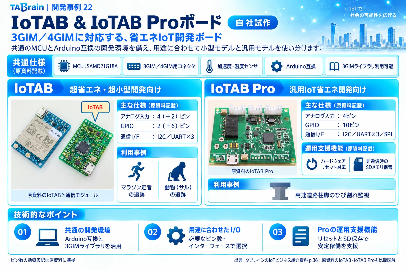 IoTAB・IoTAB Proボードの構成・写真・技術説明